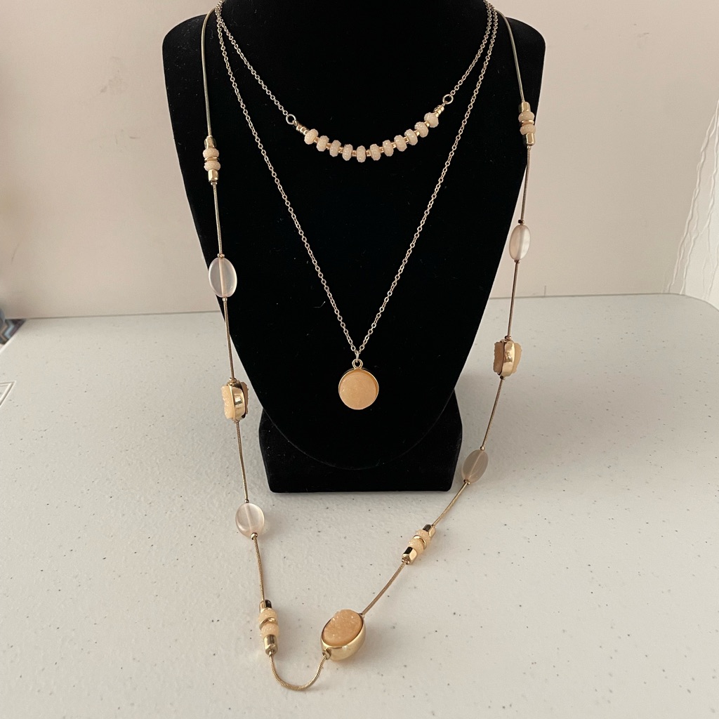 The Limited Druzy 3-Strand Necklace And Earring Set